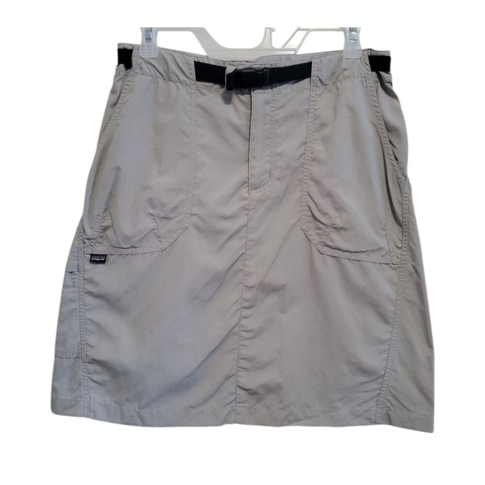 Patagonia Cargo Mini Hiking Skirt Gray Belted Outdoor Hiking Utility Gorpcore M